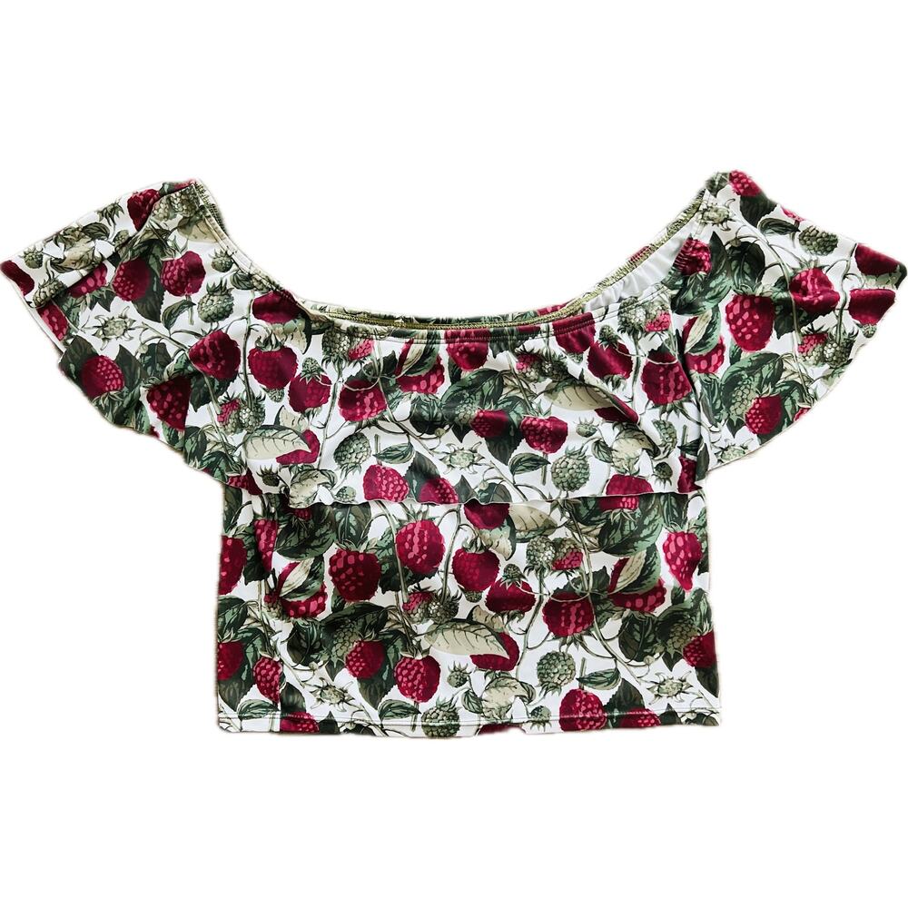 Kortni Jeane Ruffled Around Raspberries Medium Swimsuit Bikini Beach Swim Surf